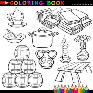 Everyday Objects Coloring Book